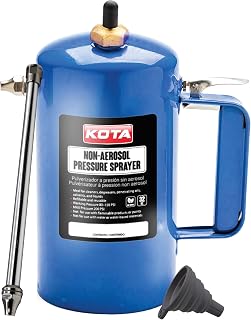 LAUCO Refillable 32oz Non-Aerosol Pressure Sprayer - Steel Canister with Brass Nozzles for Oils, Solvents, Degreasers, Lubricants
