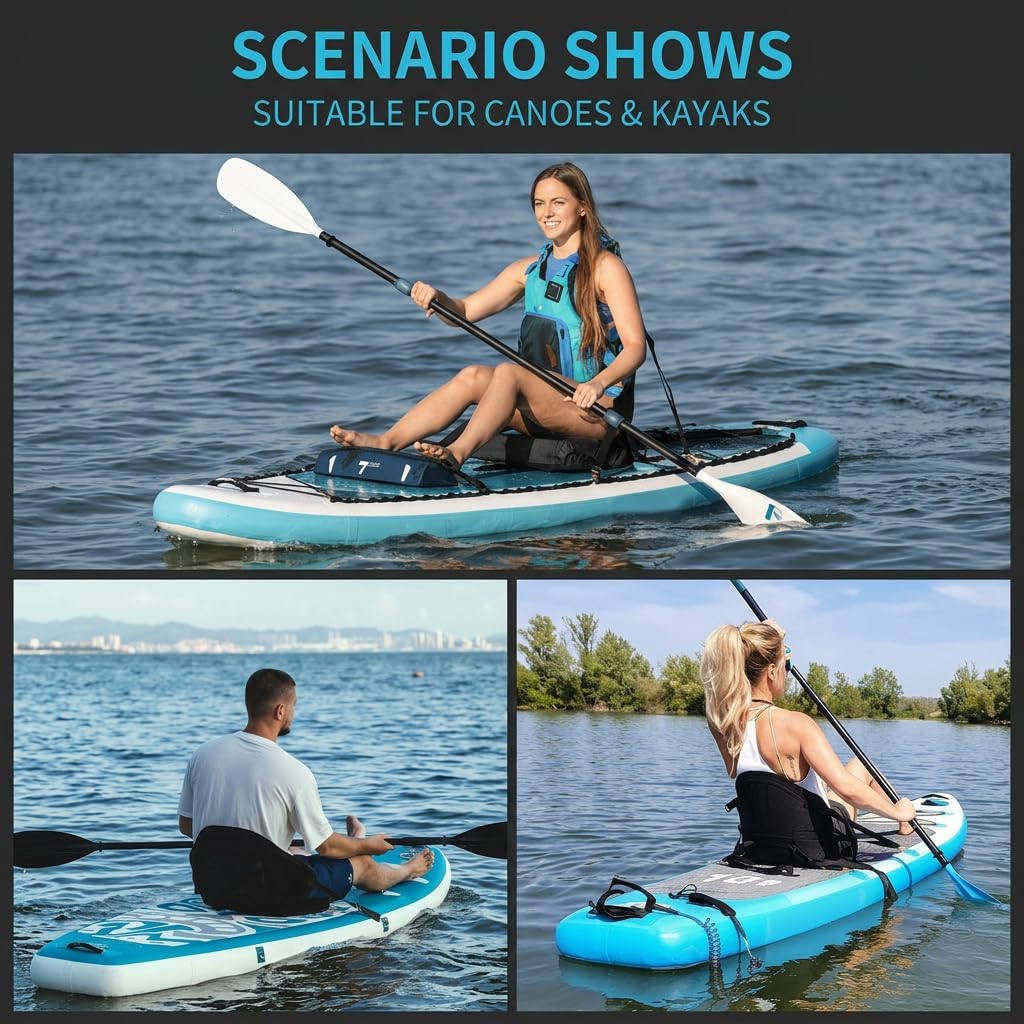 Kayak Seat Cushion for Hobie Tandem Island, 360° Swivel Paddle Board Seat with Safety Buckle, Easy Installation, Adjustable Straps, Back Support for Kayak Canoe