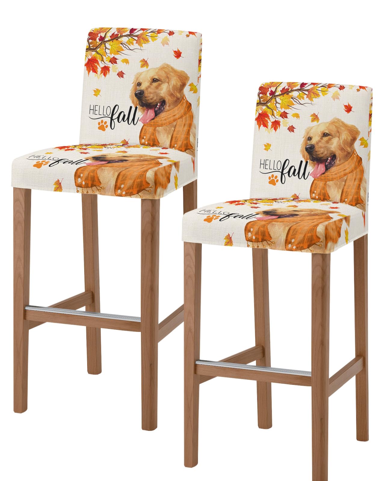 Thanksgiving Animal Dog Bar Stool Chair Covers Set Of With Back