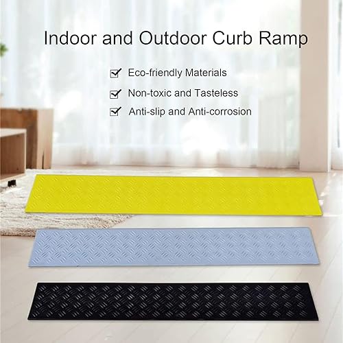 Miniatura 3 de Rampas de umbral portátiles, rampa para silla de ruedas, rampa de umbral de puerta, rampa portátil de barrido para interiores, rampa para bordillos