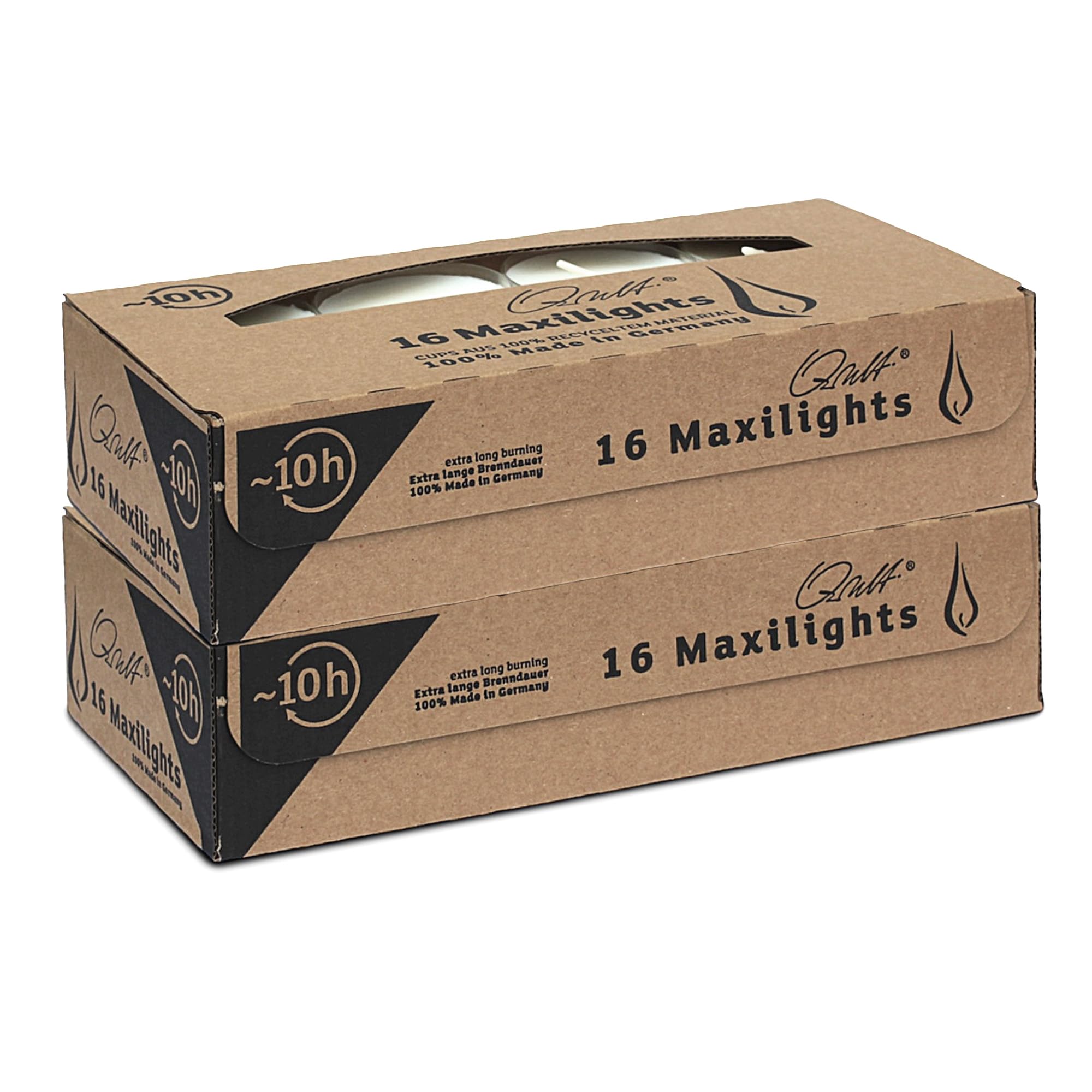 Qult Farluce podgrzewacze w etui z tworzywa sztucznego – bez sadzy – bezzapachowe – Nightlights i Maxilights (Qult Farluce Maxilights, 2)