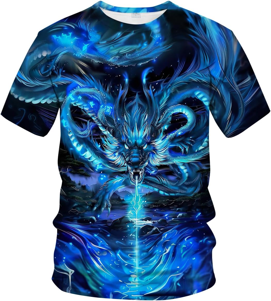 Mythology Chinese Dragon T-Shirt Funny Anime Graphic Tee Shirt