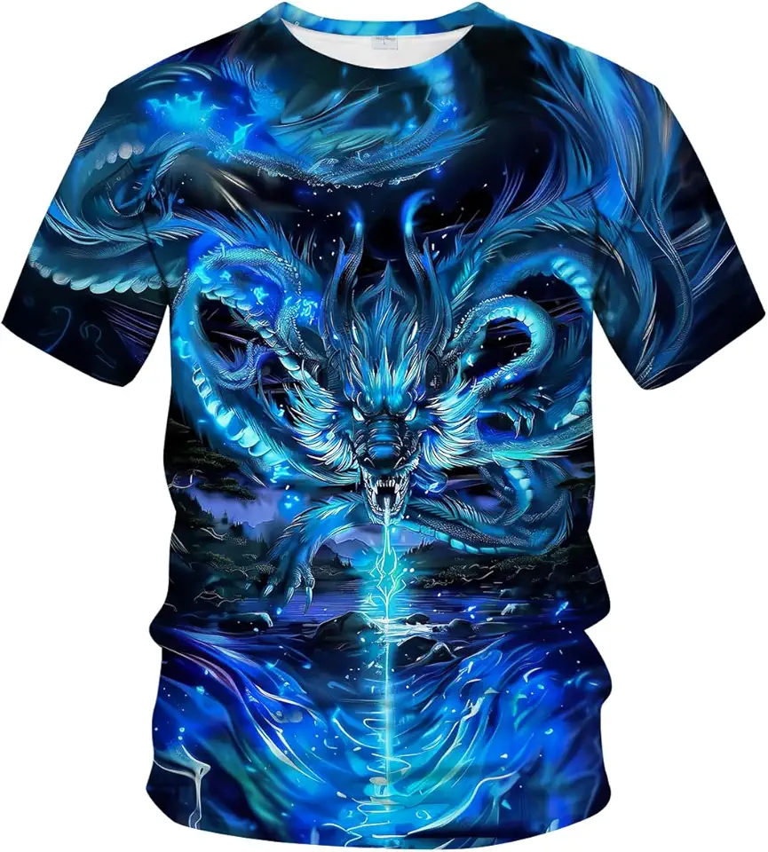 Check out this Mythology Chinese Dragon T-Shirt Funny Anime Graphic Tee Shirt from Amazon!