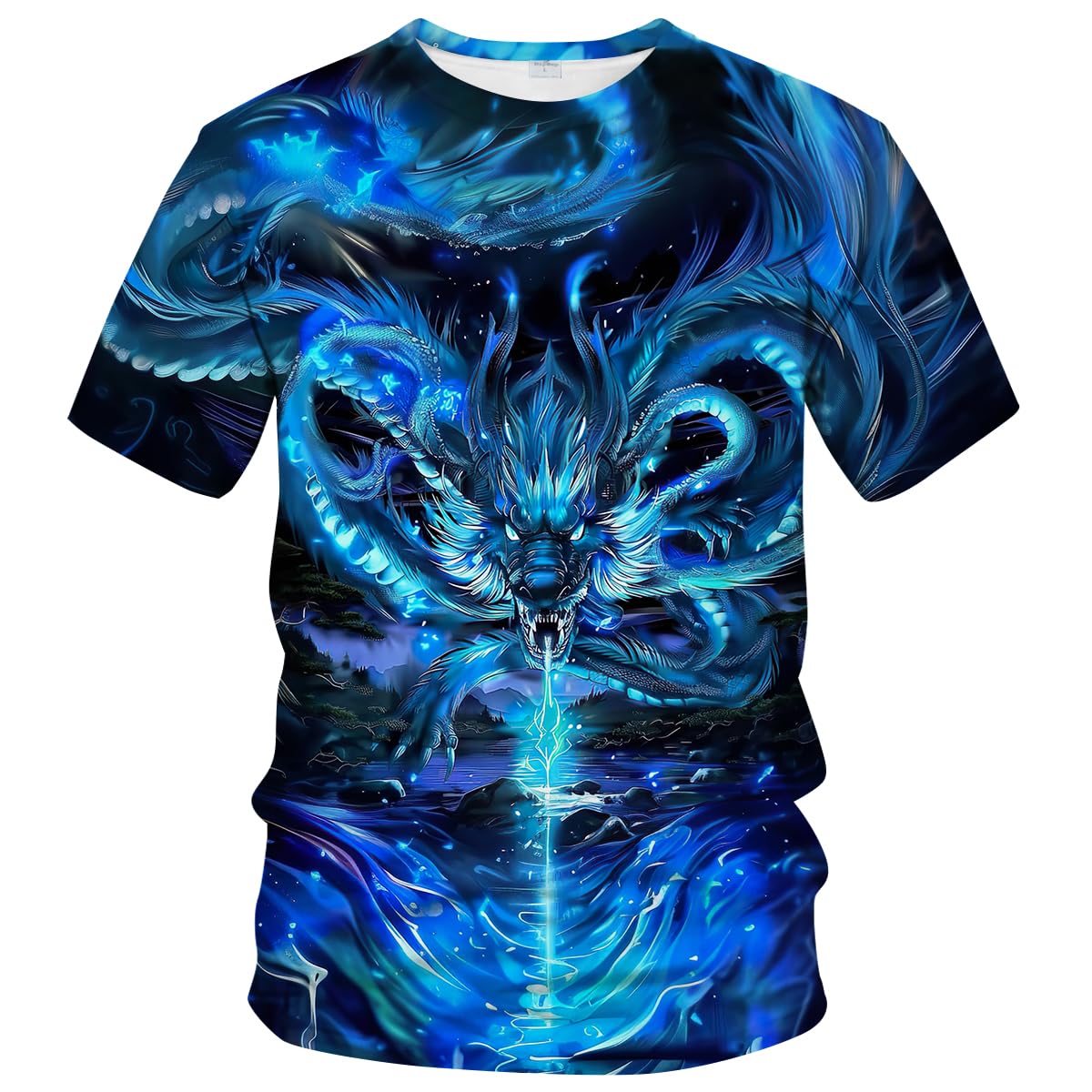 WHNBCW Mythology Chinese Dragon T-Shirt Funny Anime Graphic Tee Shirt