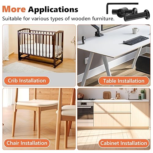 Miniatura 6 de 72PCS Crib Screws Hardware Replacement Kit, Baby Bed Frame Bolts & Barrel Nuts Set for Delta/Graco/Dream, Hex Drive Socket Cap Screws Barrel Nuts