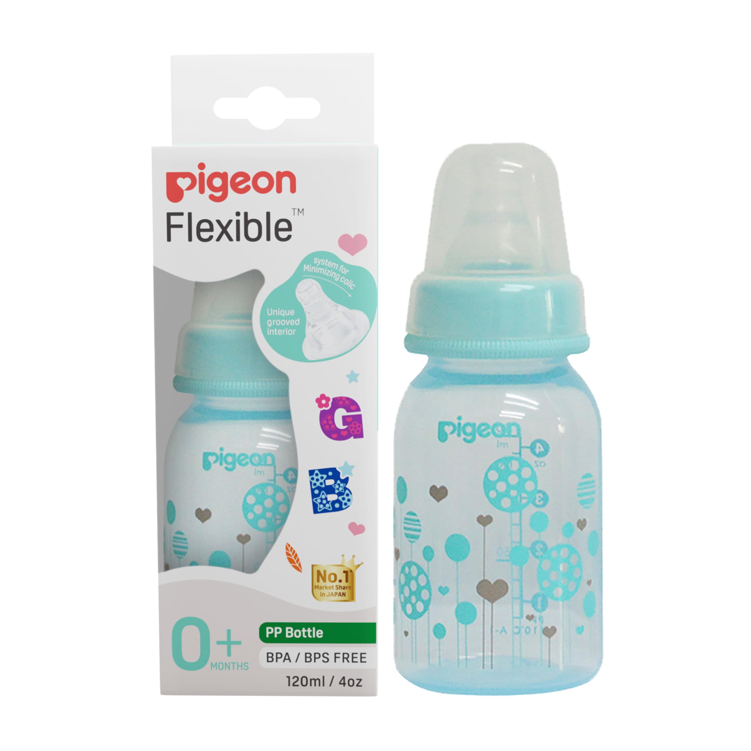 Pigeon Peristaltic Clear Nursing Bottle Rpp-120Ml(Blue) Abstract, TRANSPARENT, One Size (Model Number: 88105)-image-12