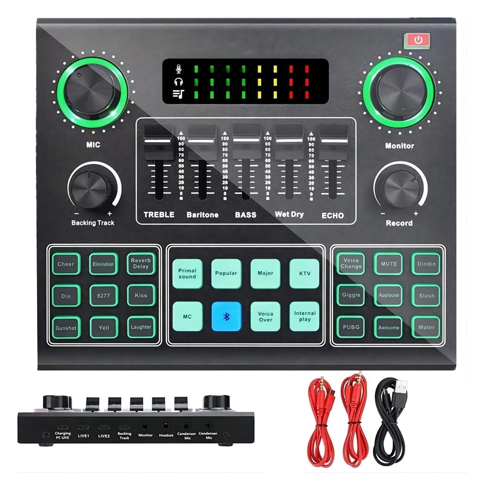 Mixer audio, V9SJ Mixer esterno Scheda dal Telefono cellulare Cambia voce Registrazione trasmissione Casa KTV Gioco Musica Canto V10