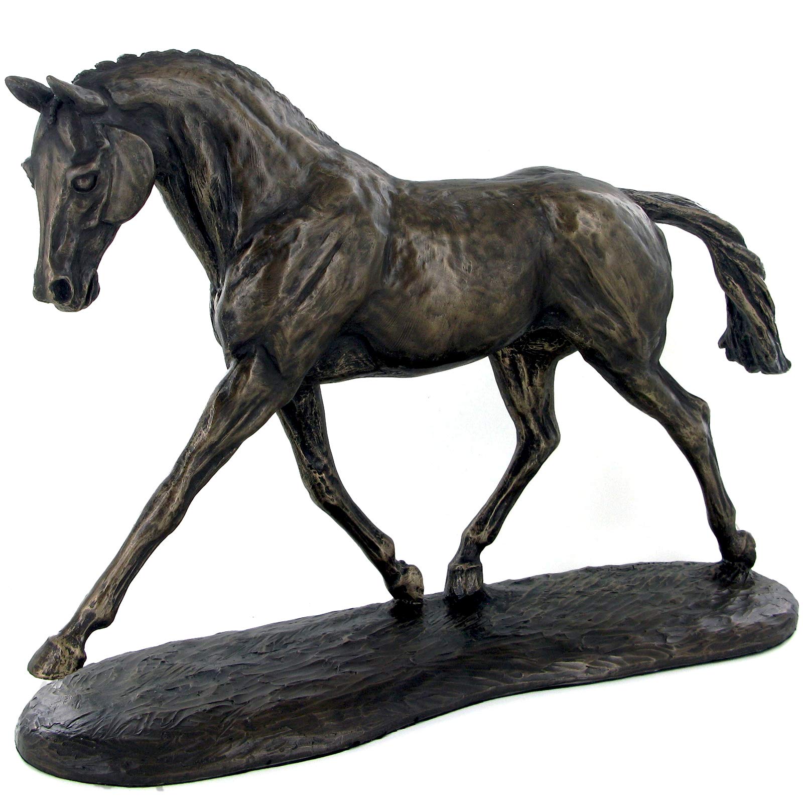 Harriet Glen Bronze Figurine Trotting Warmblood Horse Statue By