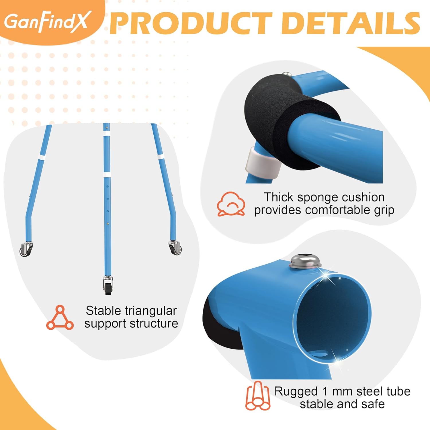 GanFindX Skater Aid for Kids Roller Skating, Roller Skate Trainer for Kids Toddler Adjustable Height Outdoor Training Walker