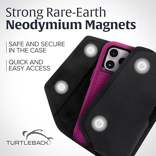 Miniatura 4 de Turtleback Funda de nailon de alta calidad para iPhone 16 Pro, 16e, 15 Pro, 14 Pro, 13 Pro, grande, soporte para cinturón de teléfono negro para