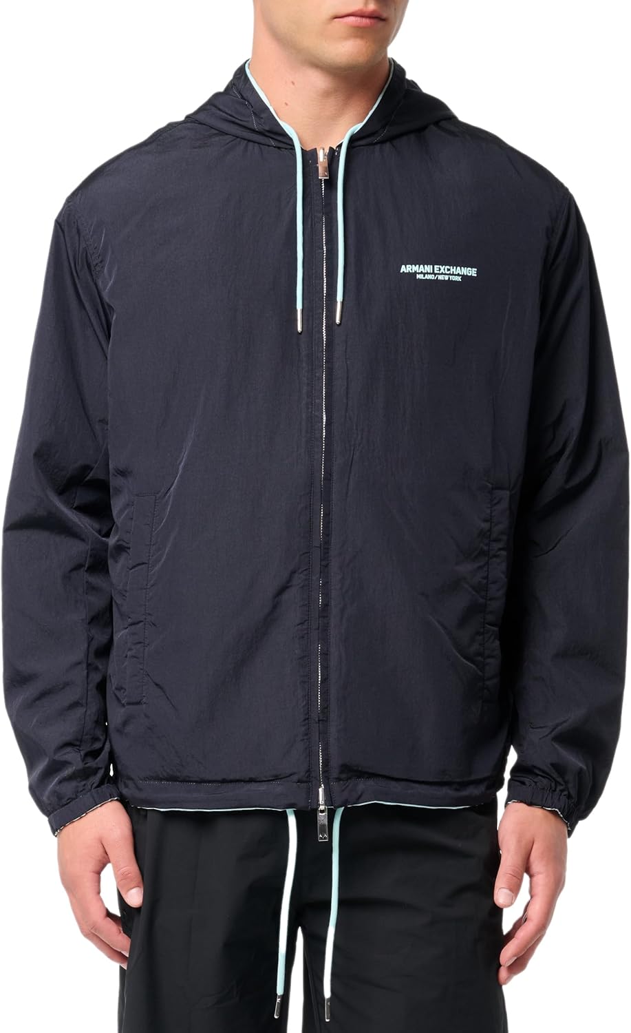 Armani Exchange mens Hooded Reversible Camo Jacquard Light Jacket - Image 3