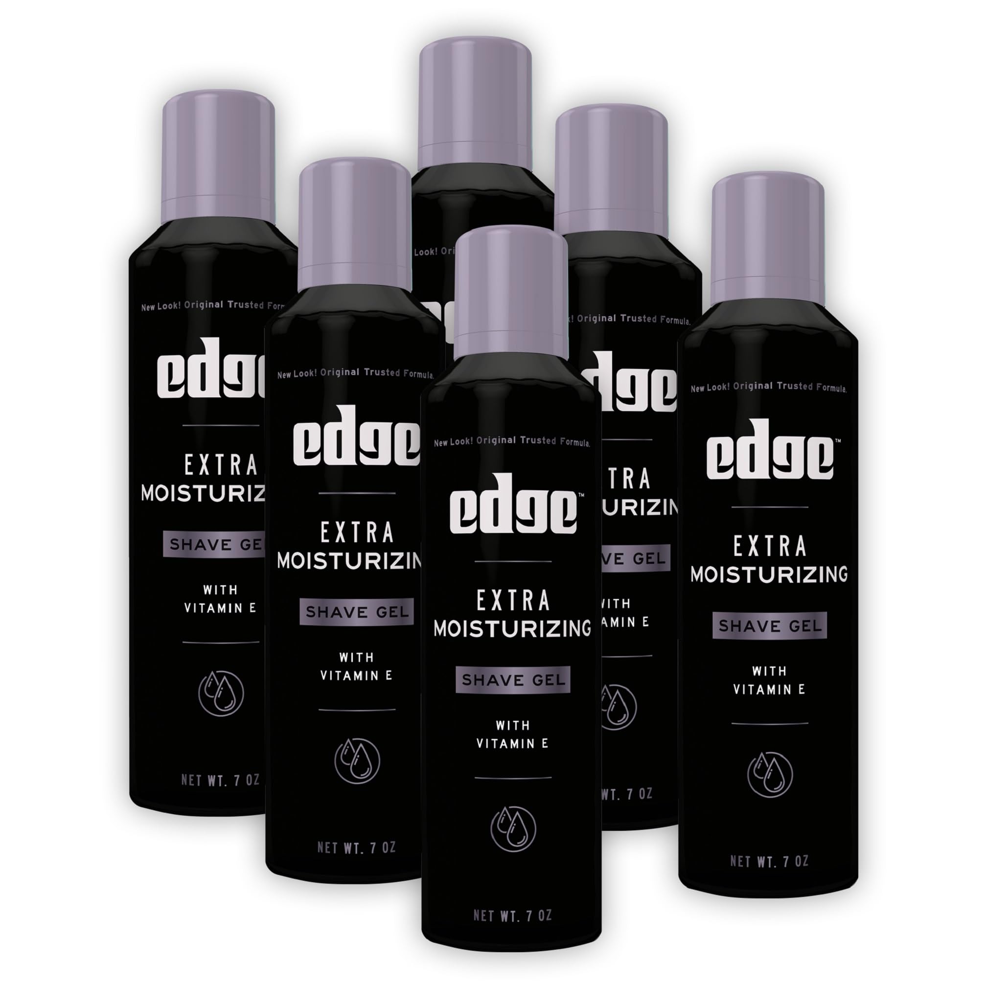 Edge Shaving Gel for Men, Extra Moisturizing with Vitamin E, (6 Pack) - Shave Gel For Men That Moisturizes, Protects and Soothes To Help Reduce Skin Irritation