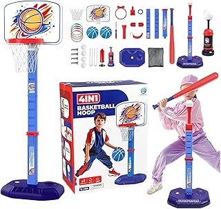 4 In 1 - Soporte de volcado en el Patio Trasero, Marco de Juego para niños, Mini Ball | Estructura de Juego físico Interactivo Colorido, configuración Estable de puntuación de usos múl