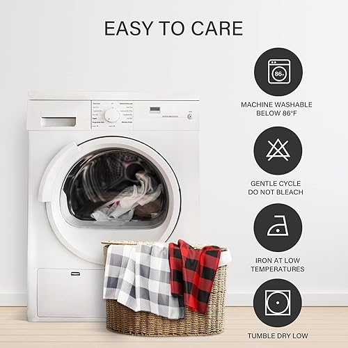 Miniatura 5 de Simple Deluxe Buffalo Check - Cortinas de cocina a cuadros, cortina pequeña a cuadros para ventanas de media cafetería, 26 pulgadas de ancho x 36