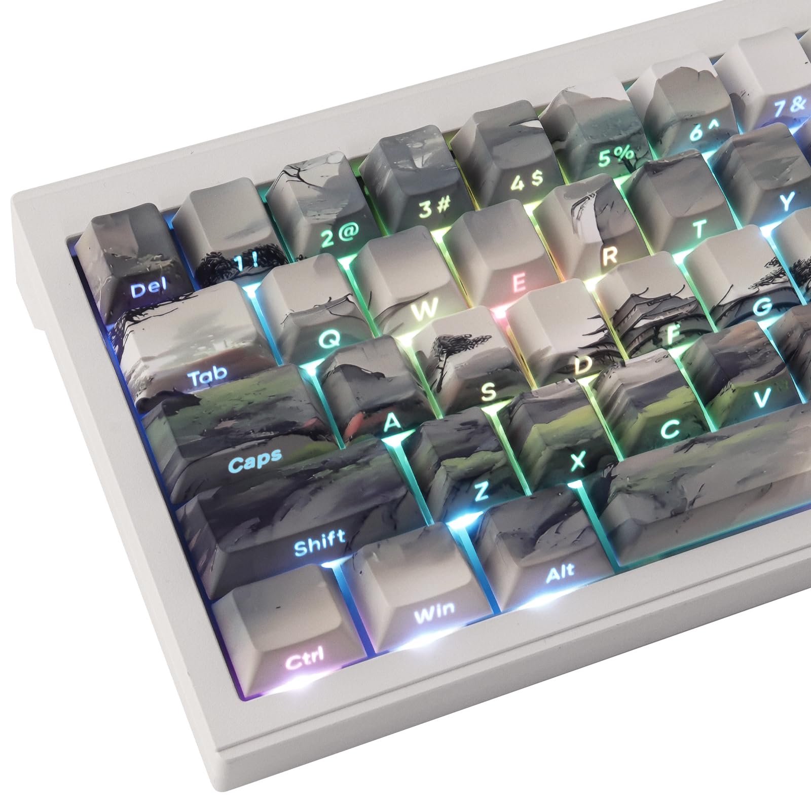 JOMKIZ PBT Keycaps,135 Keys Mecha Dye Sublimation Cherry Profile Keycaps Japanese Keycap Set for Cherry MX Switches ASIN Layout Mechanical Keyboards