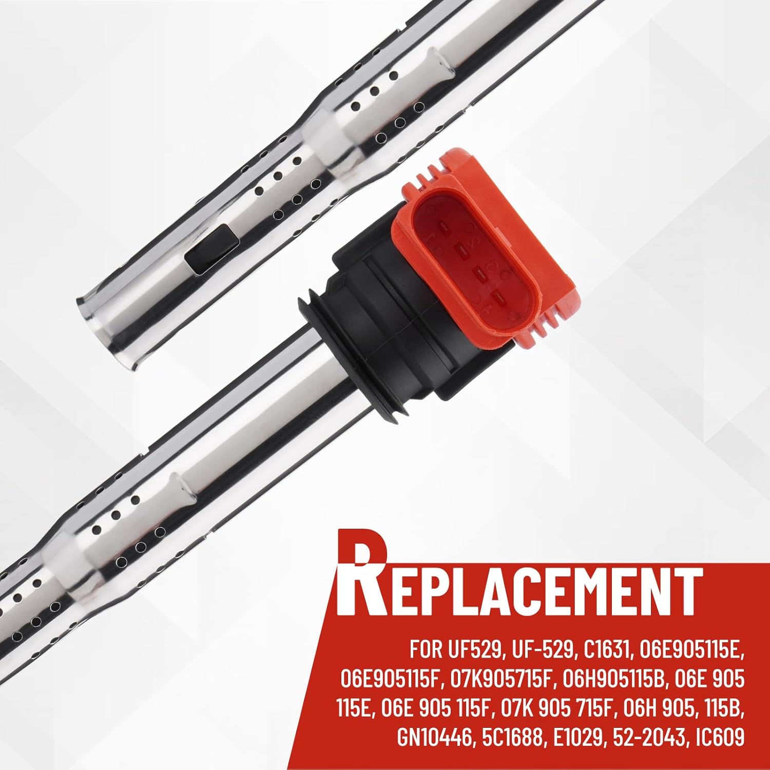 Ignition Coil Packs UF529 & Spark Plugs Set of 4,Compatible with Audi Volkswagen VW 2005-2016 A3 A4 A5 R8 A6 A7 Q7 S4 TT 2006-2016 Jetta MK5 MK6 GTI Rabbit Golf Passat CC Tiguan,OE Replace C1631 UF575