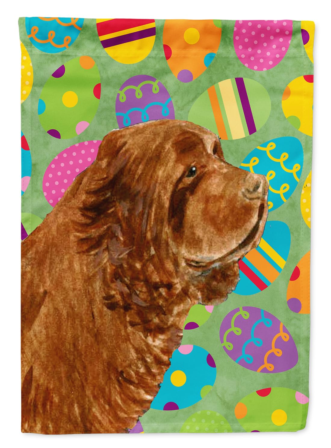 Drapeau Sussex Spaniel de jardin thématique pascale pour maison