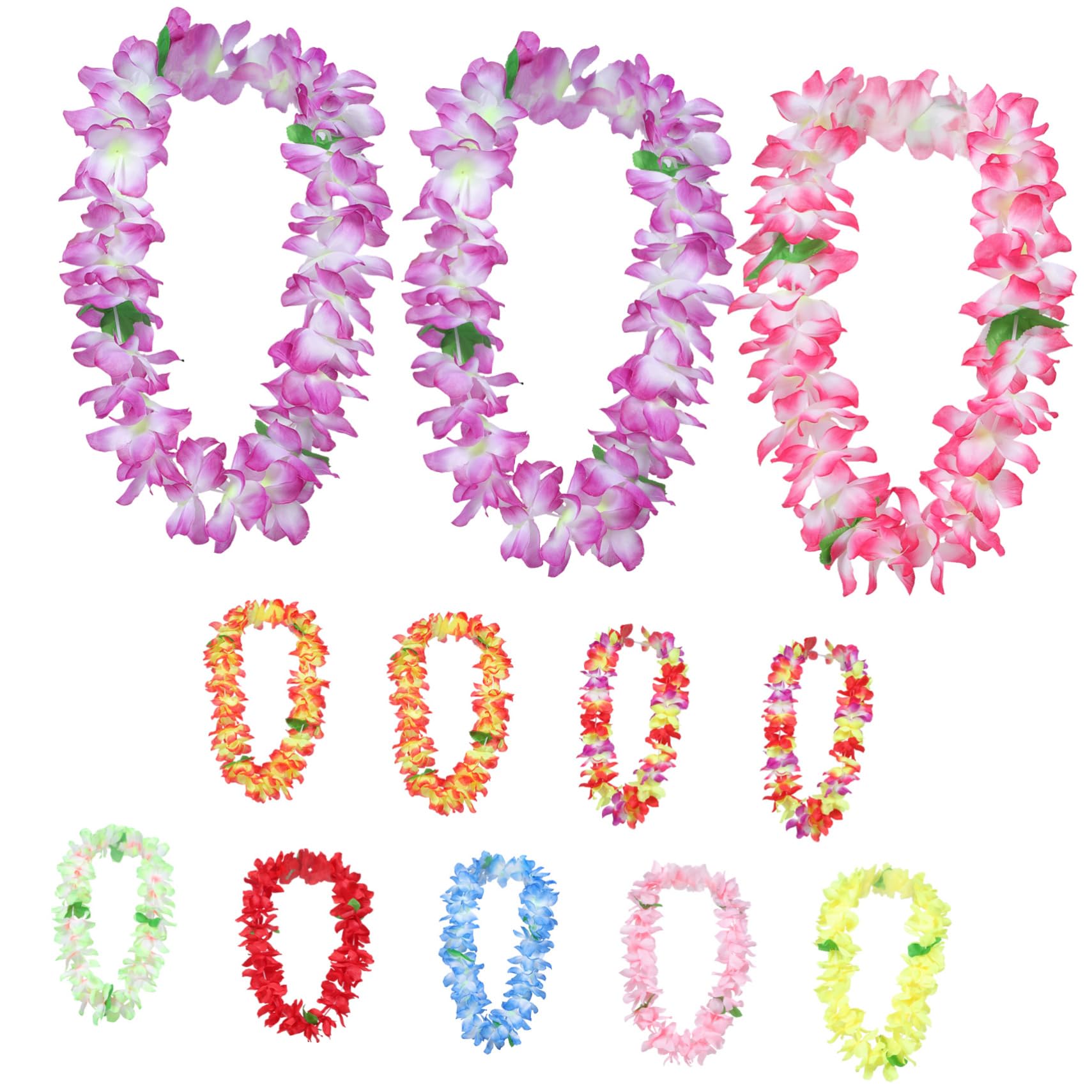 Anneome 12piezas Collar Hawaiano Fiesta Rosa Collar De Tropical Para Adultos Decoración De Fiesta