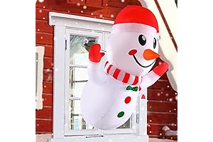 Christmas Inflatable Snowman Window Decor