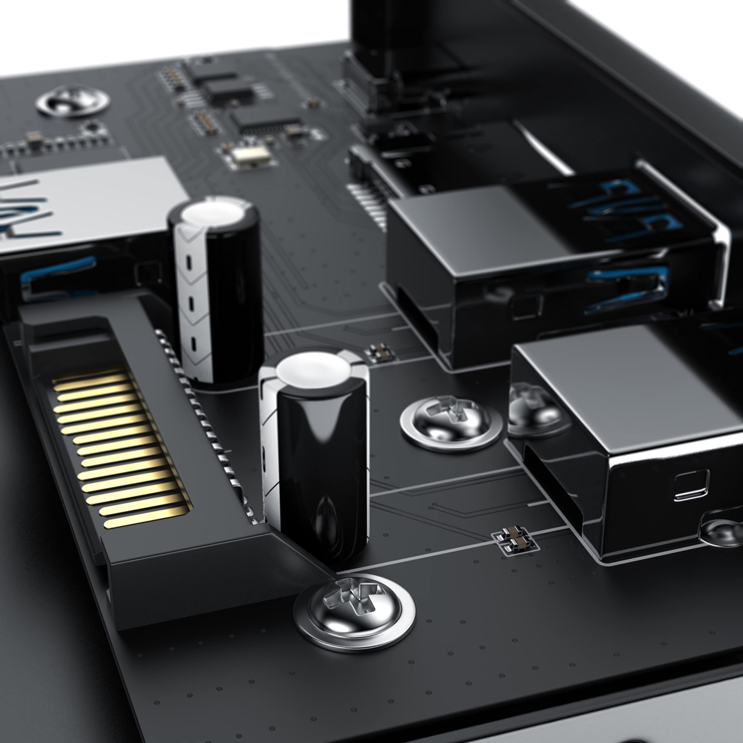CSL USB 3.2 Gen.1 Front Panel aus Metall, interner Cardreader, Interne Speicherkartenleser, bis zu 5 Gbit/s, 5 Schnittstellen, 2 x USB 3.0 Typ A + 1 x USB C + MicroSD + SD Slot, Multifunktionspanel