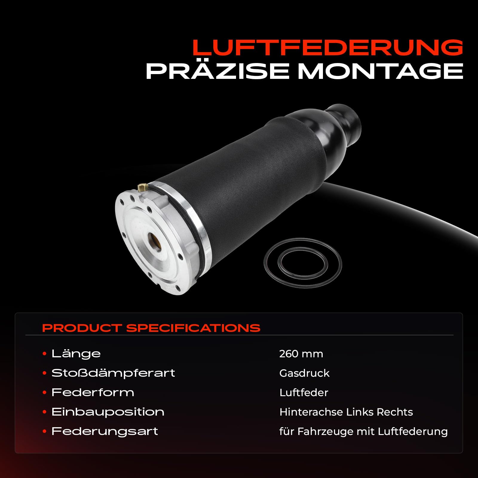 Frankberg Suspensión neumática, muelle neumático eje trasero 4F0616001J | Compatible con: A6 Allroad 4FH, A6 4F2, A6 Avant 4F5