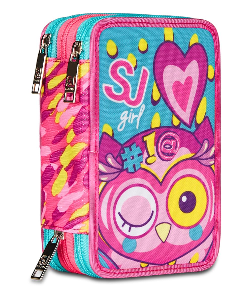 SJ GANG STYLE JAM GANG Sac à Dos D'école Double Compartiment SJ Ever, Fuchsia, Sac à Dos Double Compartiment Et Poche Pour Gourde, 30 L, Sac à Dos école Primaire Et Média