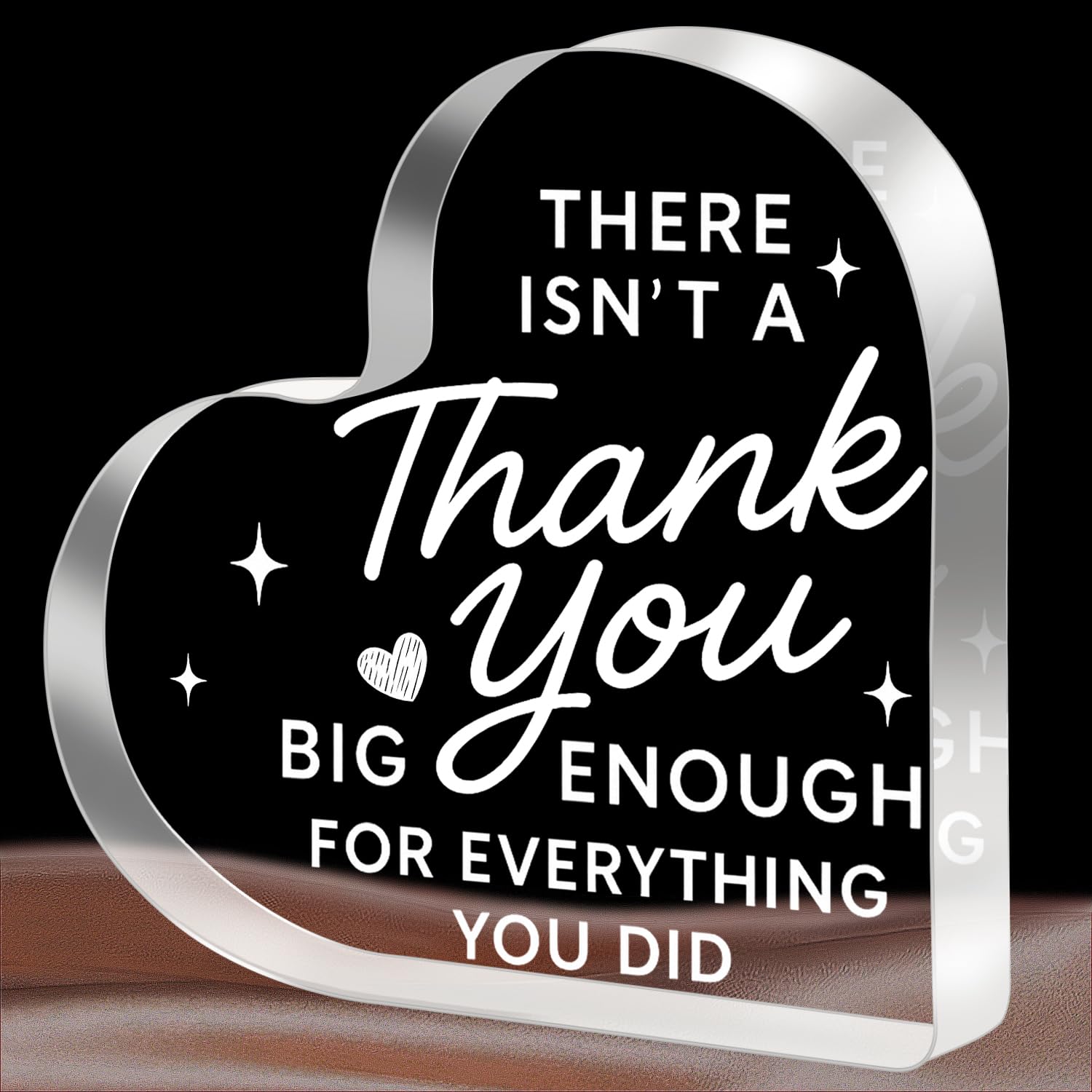 Thank You Gift for Women & Men, Acrylic Heart Plaque Appreciation Gifts 10×10×1cm, Thank You Gifts for Boss Coworker, Teacher
