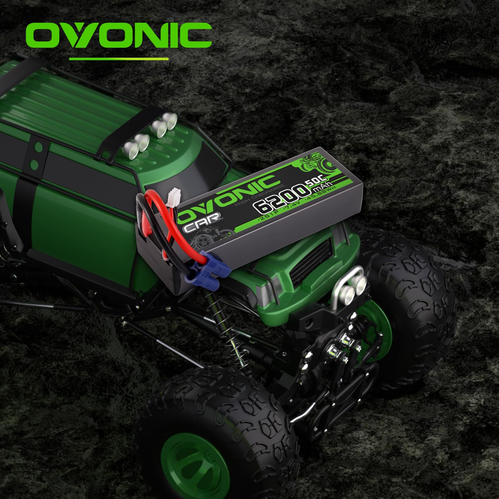 OVONIC 2S Lipo akumulator 6200 mAh 7,4 V 50C EC5 twarda obudowa do RC
