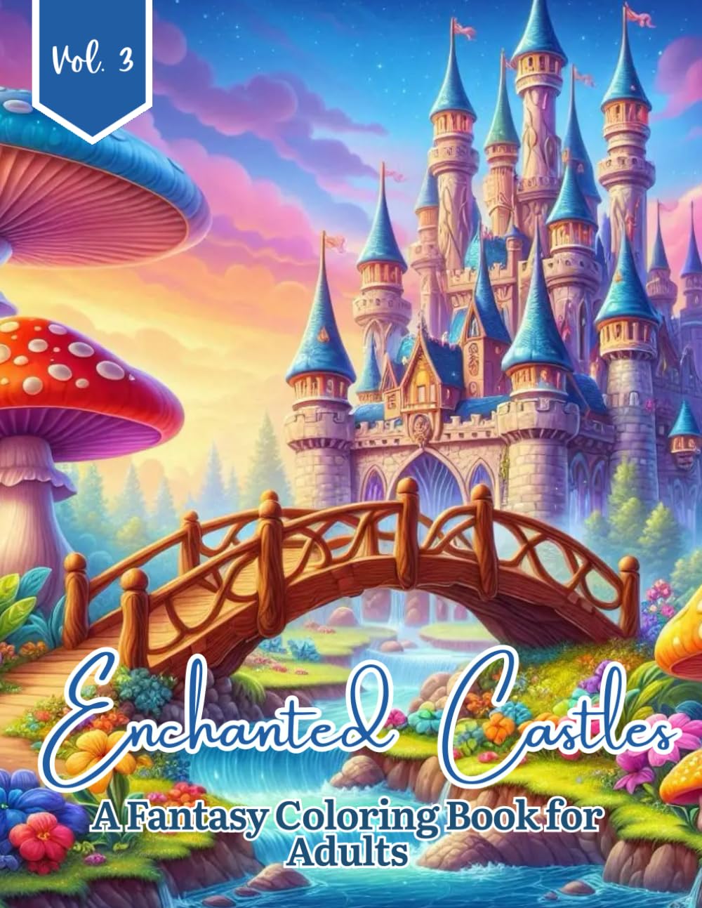 Enchanted Castle Coloring Book for Adults: Magical Castles with Flowers, Bridges, Flowing Rivers & Whimsical Fantasy Gardens for Relaxation, Stress Relief and Creative Calm