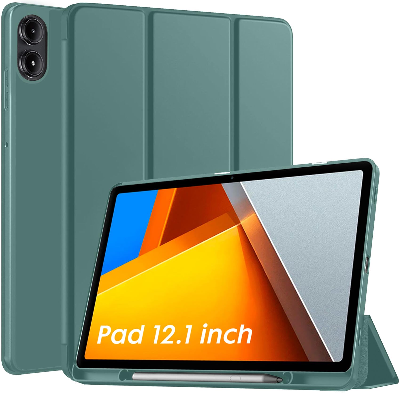 Robustrion Cover for Poco Pad 12.1 Cover Case, Flip Cover with Pencil Holder for Poco Pad 5G Tablet 12.1 inch [ Auto Sleep Wake Support] - Dark Green (B0D9XXQ2D4) Amazon Price History, Amazon Price Tracker