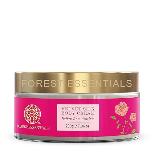 Forest Essentials Crema corporal de seda de terciopelo de rosa india, 7.05 oz