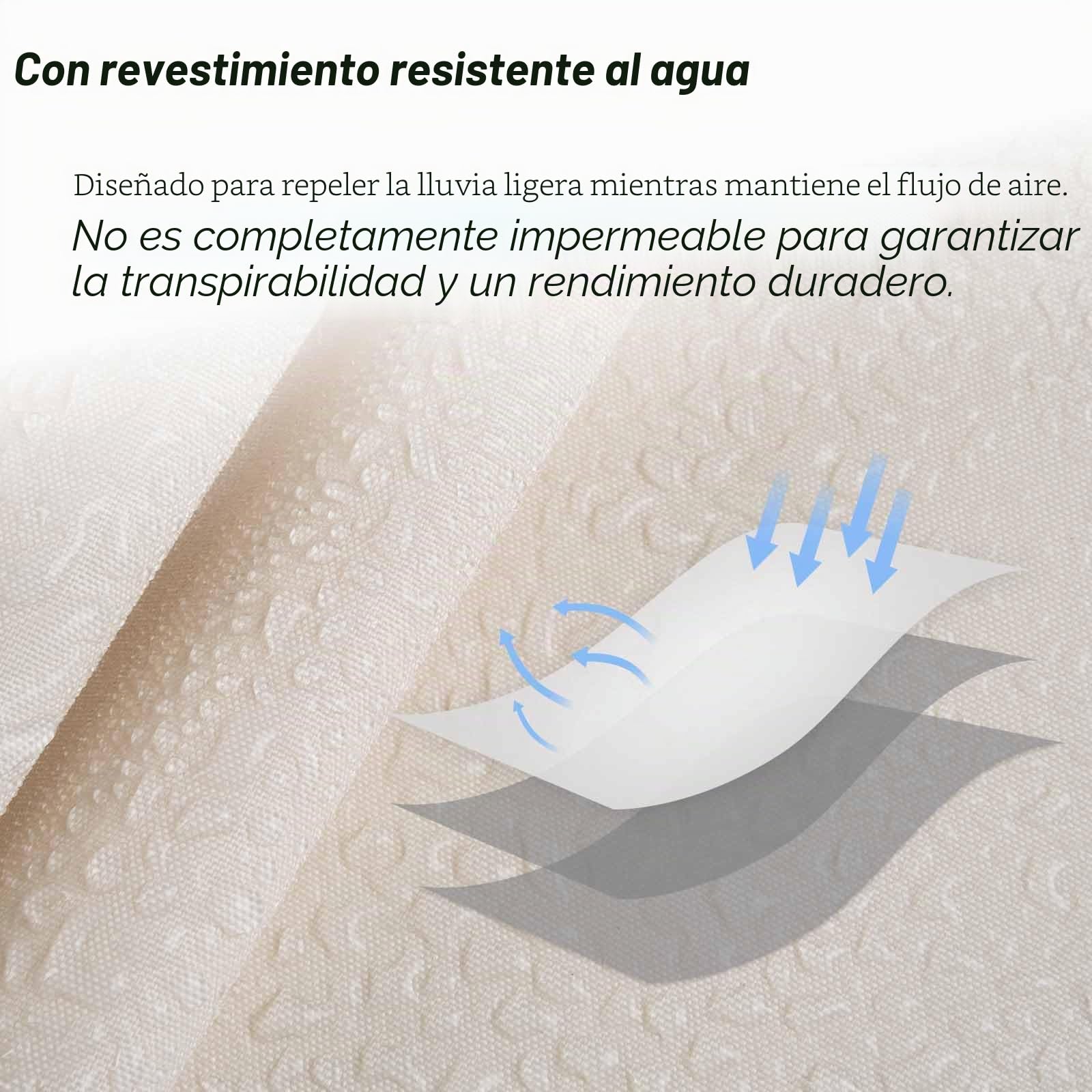 Toldo Vela Rectangular 3x6 m, Vela de Sombra Impermeable 6x3 m Protección Rayos UV PES Toldos para Exterior Terraza Patio Jardín, Crema
