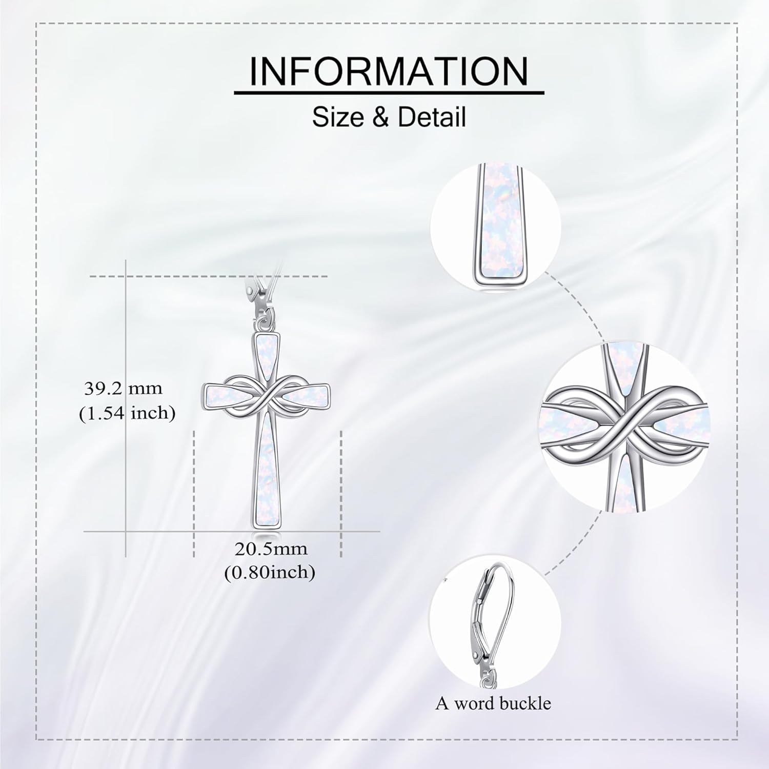 Infinity Cross Earrings S925 Sterling Silver Abalone/Turquoise/Opal Dangle Earrings Leverback Christian Jewelry For Women Lover Mother Gifts