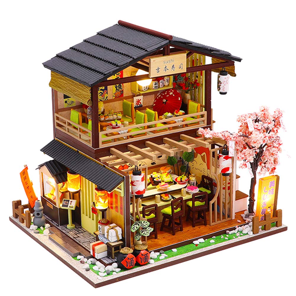 DIY Hand Assembled Japanese Style Sushi Shop Miniature