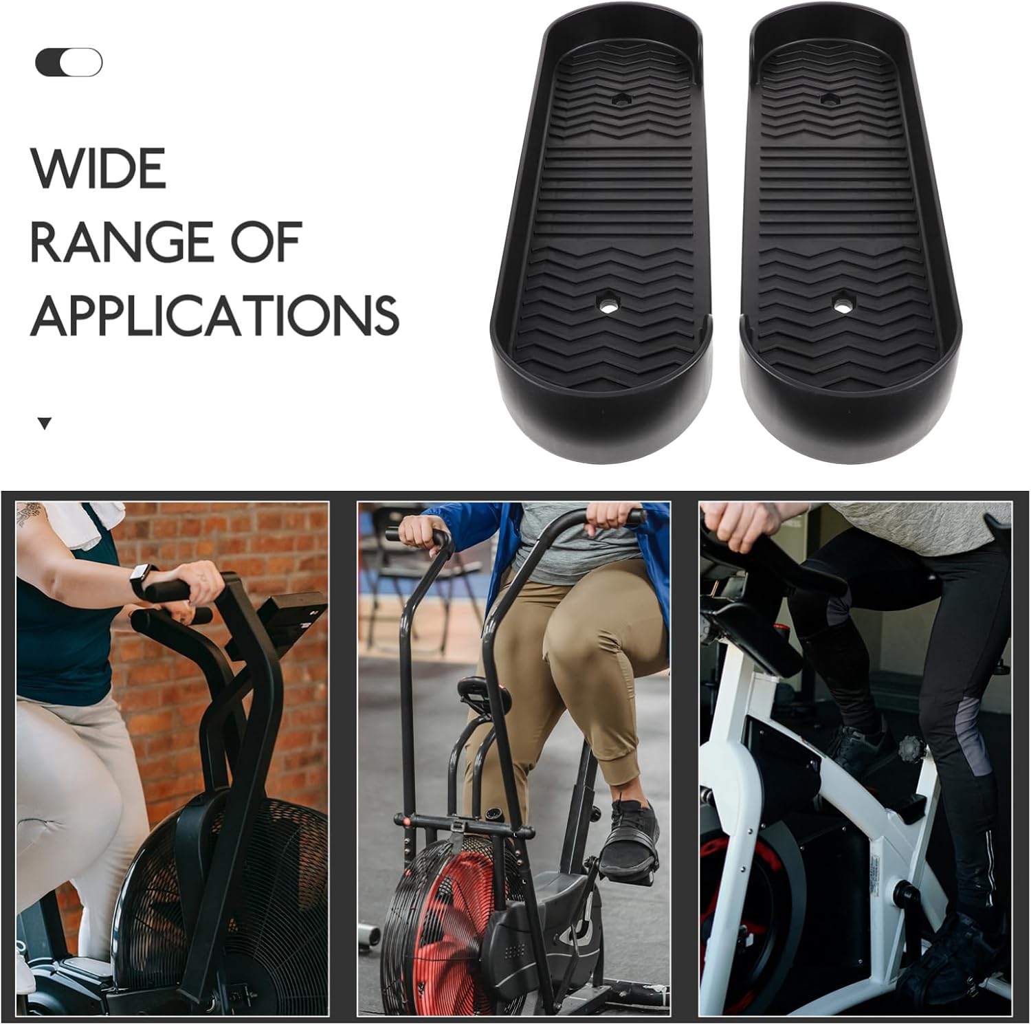 Plastic Plastic Foot Pedal Black Pedal for Rowing Machine Bike Parts Bike Stuff