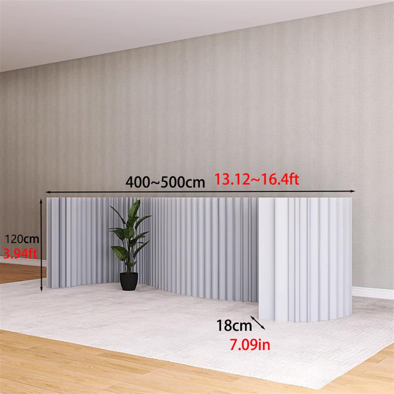Divisori per ambienti, Schermo divisorio retrattile da 1-5 m(5x1.2m/16.4x3.93 ft)