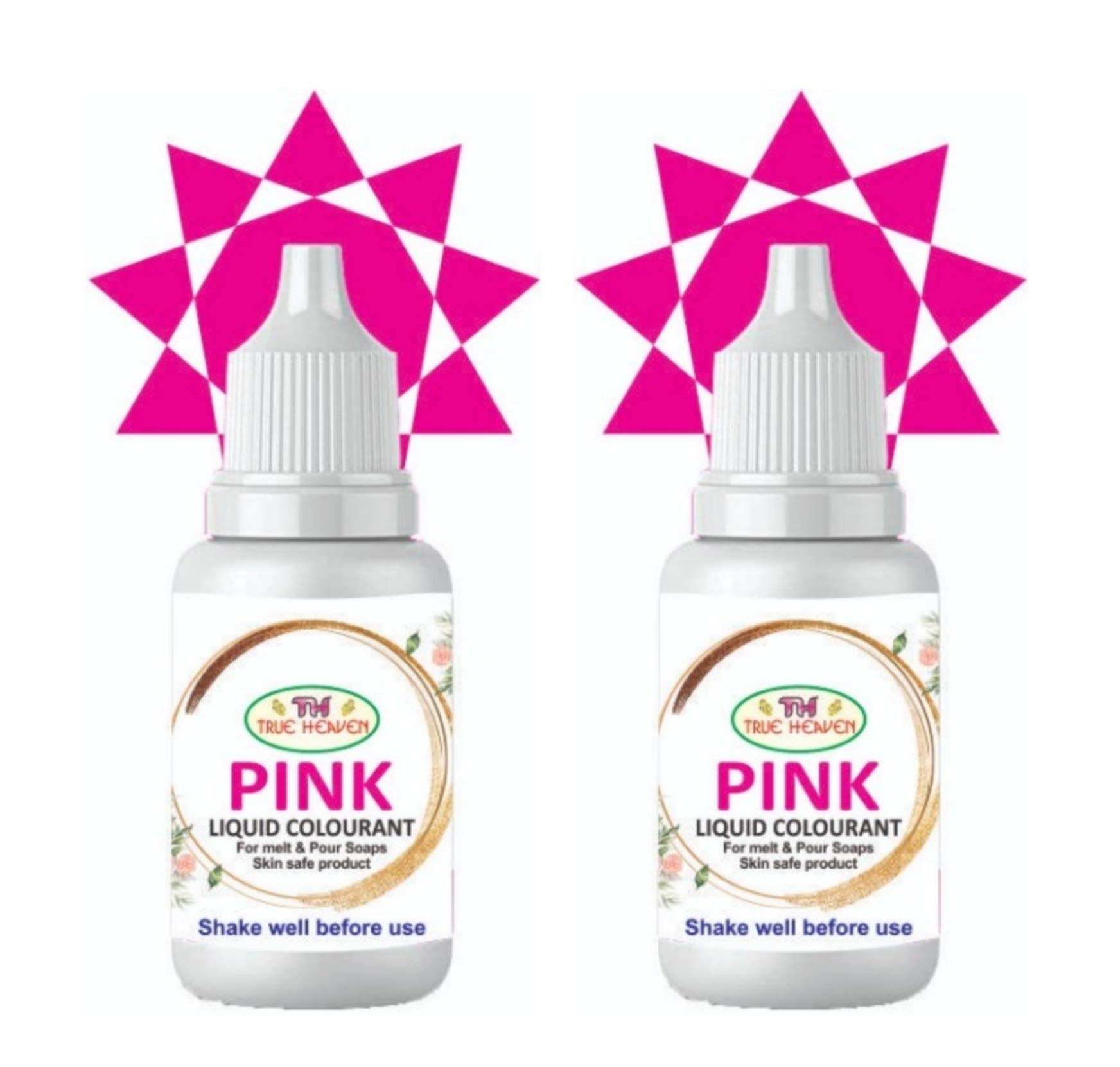 TRUE HEAVEN ® DIY Liquid Soap Making Colours Pink (Essential Collection) for Melt & Pour Process Set of 2 (15ml+15ml=30ml)-image-43