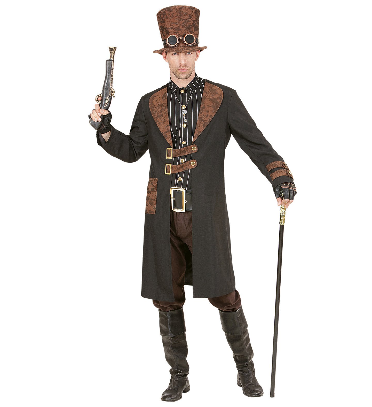 W WIDMANN MILANO Party Fashion - Disfraz steampunk, abrigo con camisa, sombrero, para carnaval
