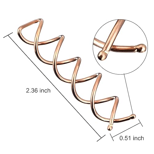 Miniatura 2 de Pin de pelo en espiral, pasador giratorio para el cabello, clip giratorio para moño, paquete de 20 unidades (oro rosa)