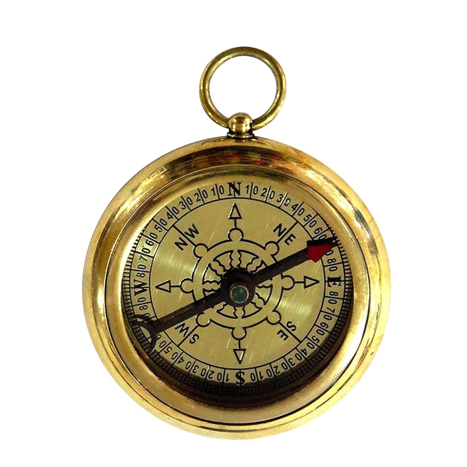 NauticalMart Vintage Brass Compass - RMS Titanic Inspired Pocket Compass, Perfect for Nautical Collectors and Gift Giving, 2 Inch Compact Design with
