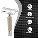 Pearl Shaving Double Edge Safety Razor SSH-02 (Open Comb,Silver) gallery image