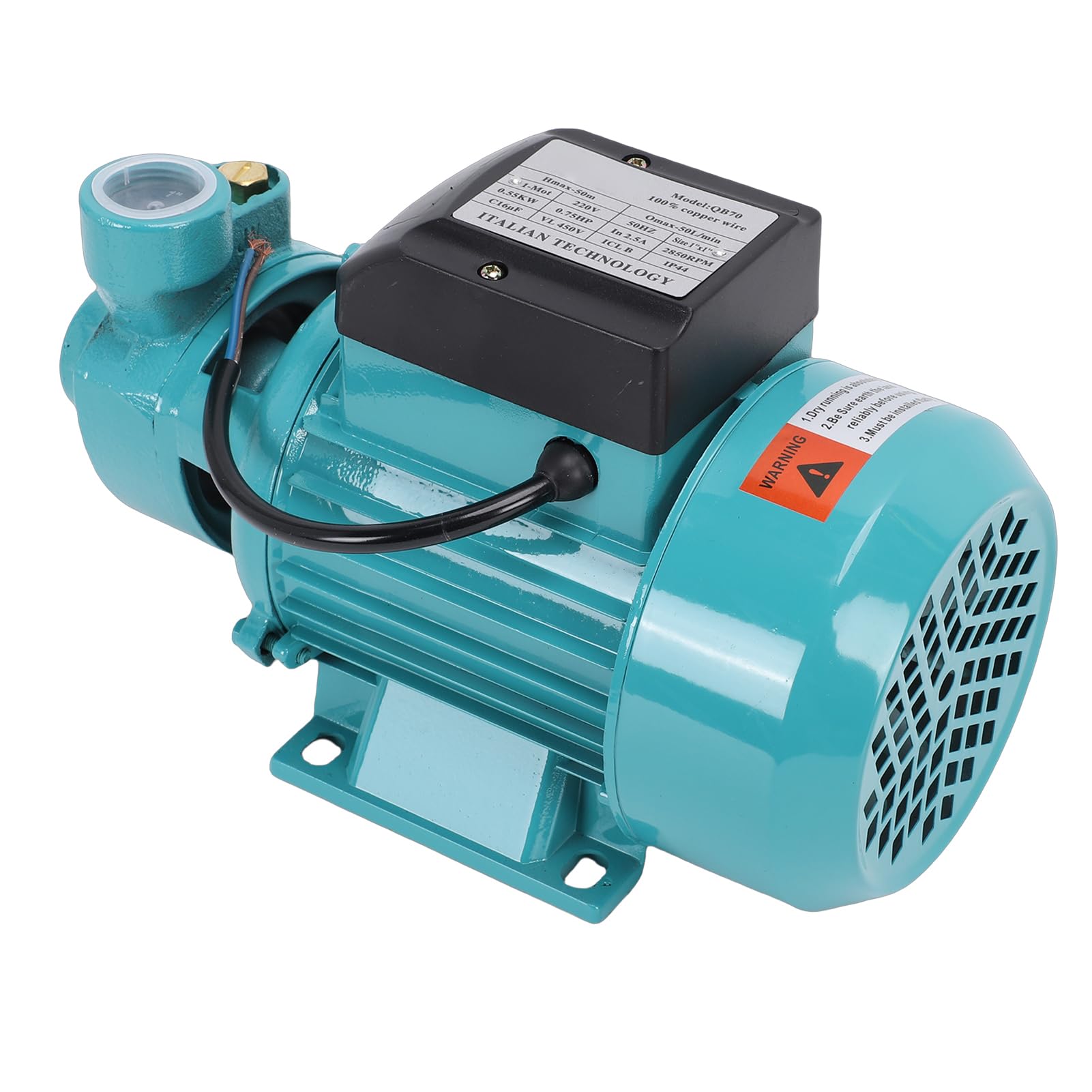 Aramox Bomba de Transferencia de Agua, 0,75 Caballos de Fuerza, Centrífuga, 50 L/min para Riego de Jardines y Cuidado del Césped