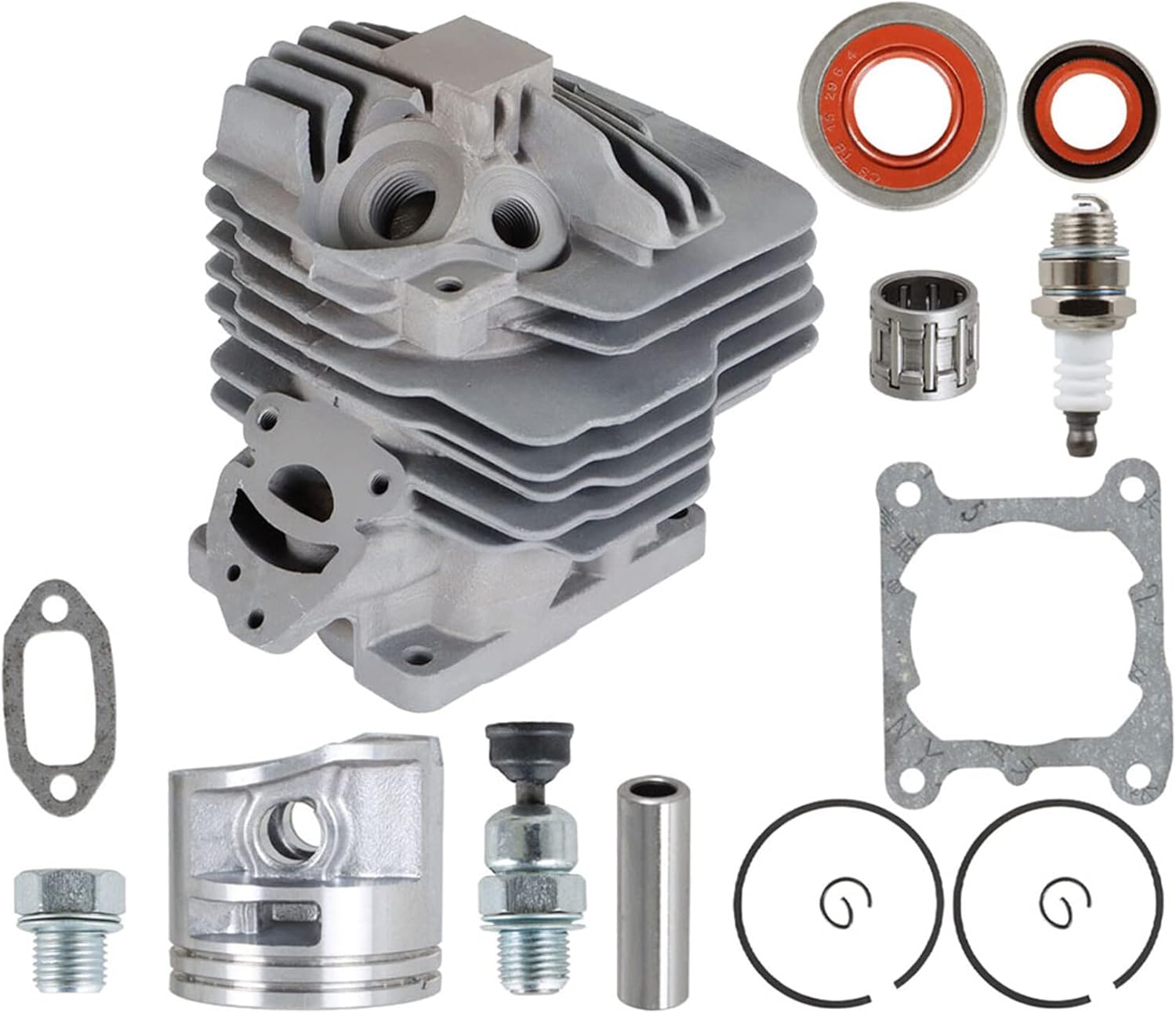 11410201200 44.7MM Cylinder Piston Kit Replacement for MS261 Chainsaw with Bearing Spark Plug Gasket