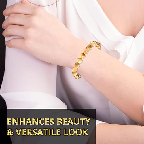 Vista 292 de Money Attraction Bracelet for Wealth, Prosperity & Success – Abundance & Good Luck Feng Shui Bracelet with Pyrite, Citrine, Tiger Eye & Green Green