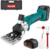 Cordless Sheep Shears Pro, Professional Livestock Sheep Shears Grooming Tolls for Shaving Fur Wool in Sheep, Goats, Cattle, Farm Livestock Pet, Animal Hair Clipper(Blue)