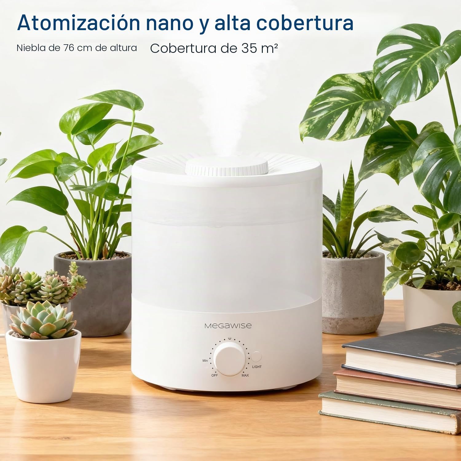 H1-XIT - Paquete de 2 humidificadores de niebla fría de 2 L, recarga superior, salida de niebla nana, sin fugas, para bebé, dormitorio, sala de estar