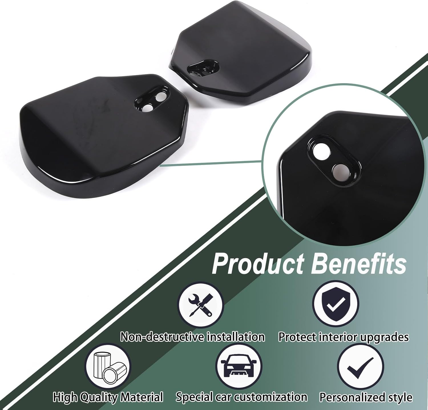 Rear Strut Tower Covers Compatible with Chevrolet Corvette C8 2020-2023, ABS Plastic Engine Bay Shock Protection Panel Cover Trim, 2pcs C8 Accessories (Glossy Black)