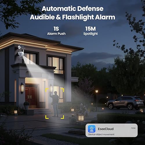 Miniatura 6 de Sistema inalámbrico de cámaras de seguridad para exteriores, kit de 4 cámaras, sin suscripción, alimentado por energía solar, almacenamiento local