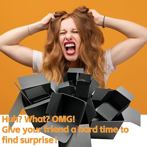 Miniatura 4 de Caja de regalo de broma, 13 unidades, apilable, caja sorpresa, cajas de regalo, juego de bromas para cumpleaños, bodas, aniversarios, Navidad,