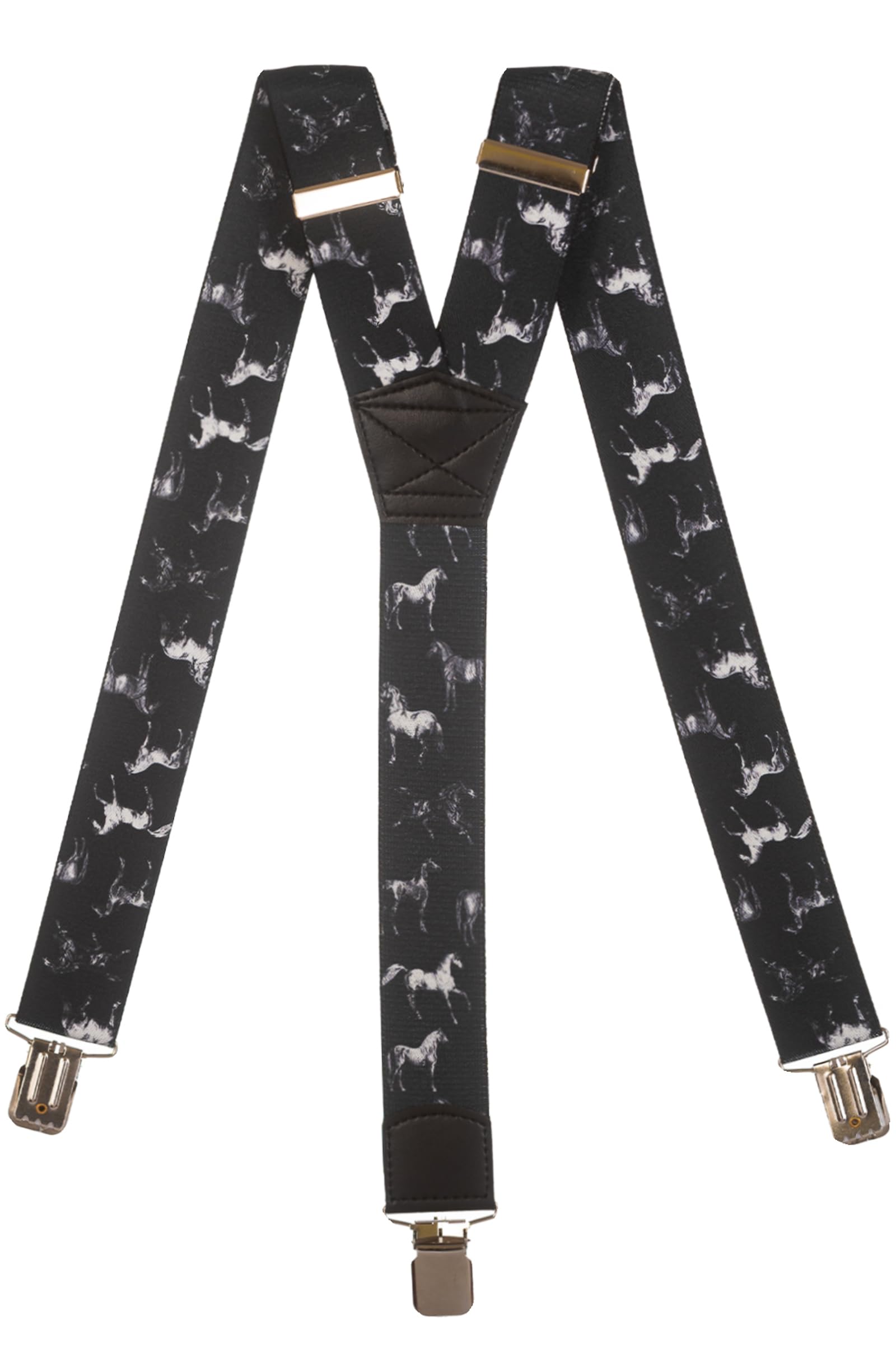 Olata Men's Horse C Heavy Duty Printed Y-Shape Braces/Suspenders, 4Cm